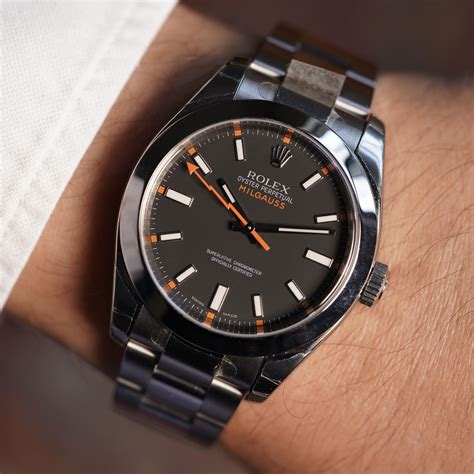 black rolex milgauss|rolex milgauss black dial price.